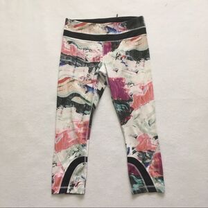 Lululemon Women Run Inspire Crop II Pant Pigment Wave Multi Black Luxtreme 6